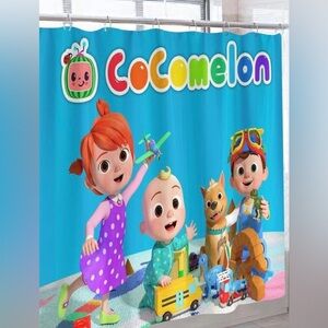 PEVA LINER/Cocomelon Shower Curtain with Peva clear shower curtain liner.